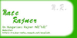 mate rajner business card